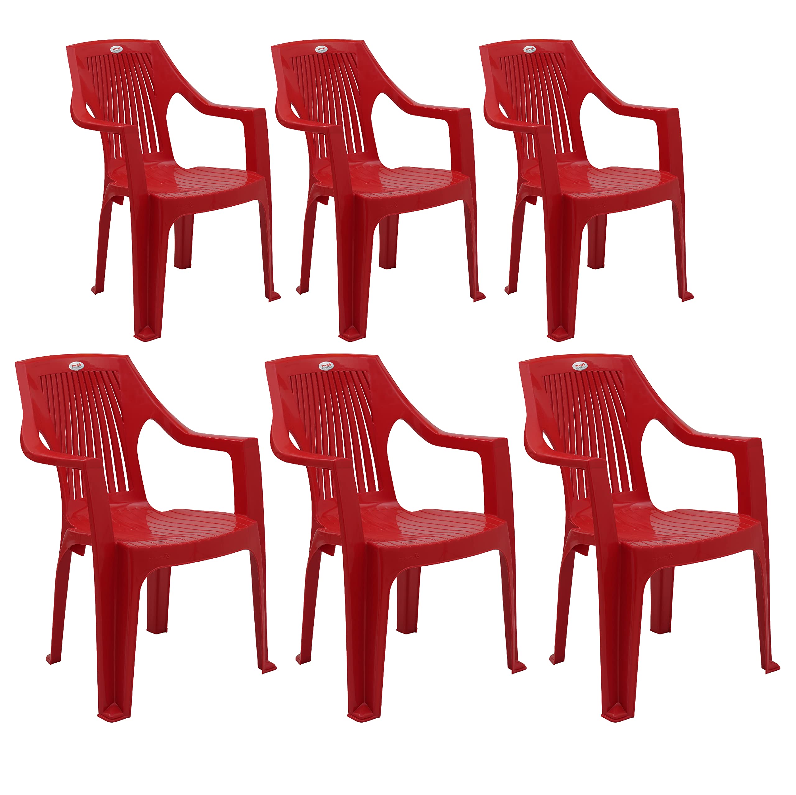 Supreme Furniture Stripes Plastic with-Arm Chair Suitable for Home